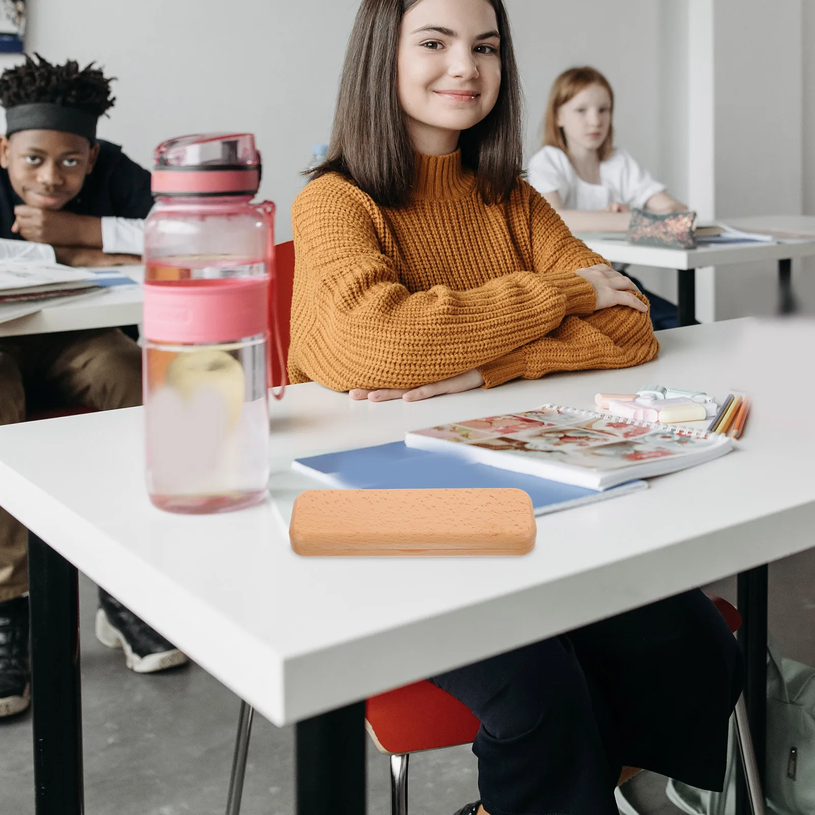 Caja de regalo organizadora de madera, soporte de almacenamiento, estuche doble para bolígrafos de tinta, contenedor de exhibición de embalaje, portalápices portátil Retro