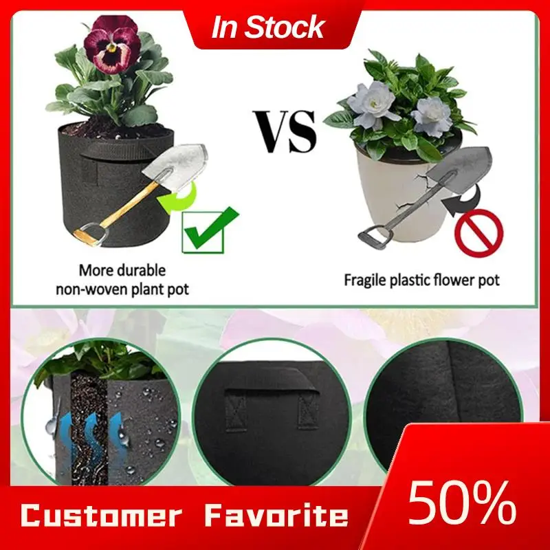 AT03 Tapa para plantas acuáticas, patatas, zanahorias, cebollas, cestas para plantas de estanque de flores, bolsas reutilizables para respirar duraderas de 2 galones
