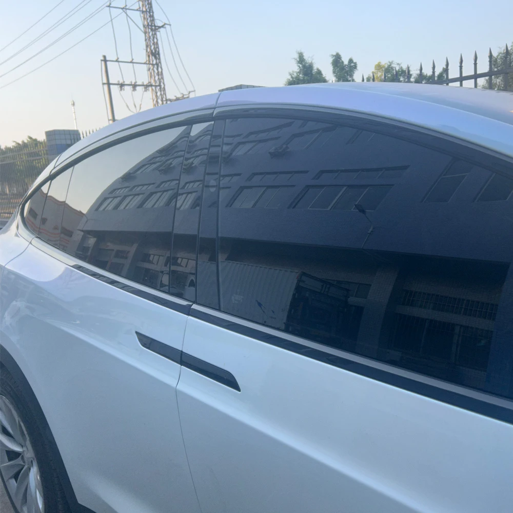 For Tesla Model X 2016-2020 SUV Window Chrome Delete Blackout ABC Pillars Glossy Black Stickers