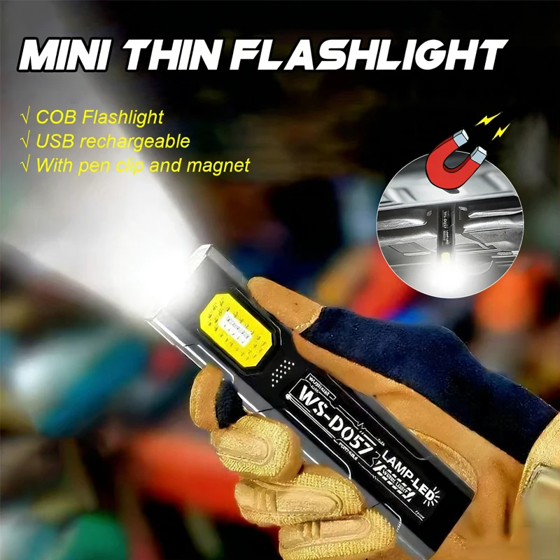 

Уличный светодиодный фонарик 550LM, 5 режимов, портативный мини-фонарик с зажимом для шляпы, магнит, USB перезаряжаемый карманный фонарь, прожектор, рабочий свет