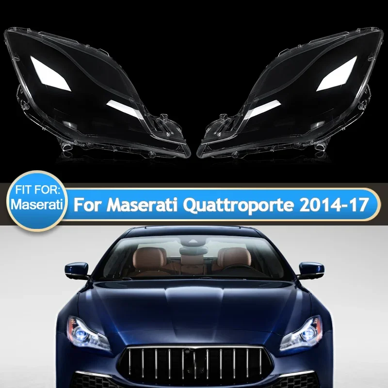 Pair Front Headlight Lens Housing Cover For Maserati Quattroporte M156 2014-2017