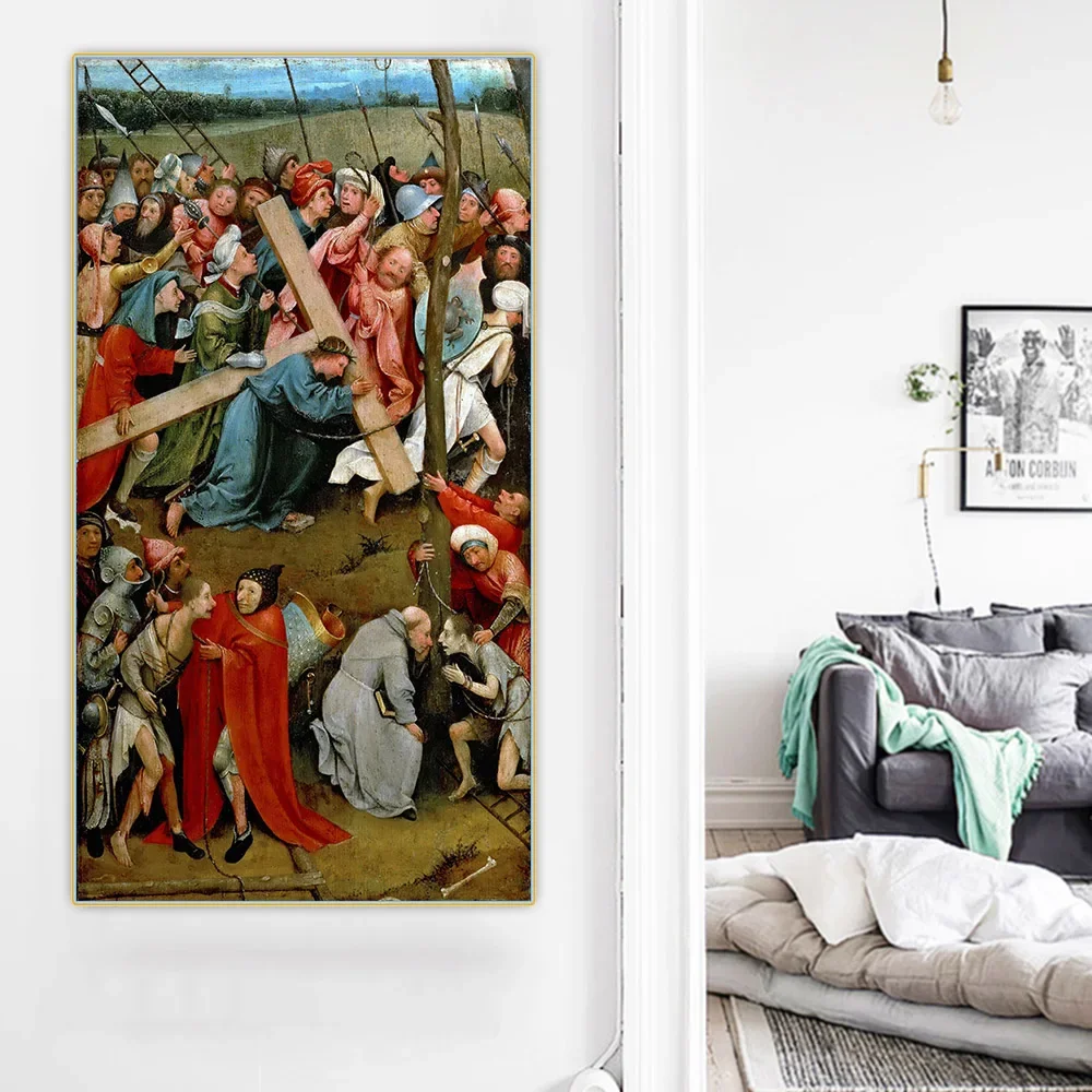 Цитон Иероминог Бос 《Христо несущий крест》холст Картина маслом Картина Настенный фон Декор Украшение дома Цитон Иероминог Бос 《Христо несущий крест》холст Картина маслом Картина Настенный фон Декор Украшение дома