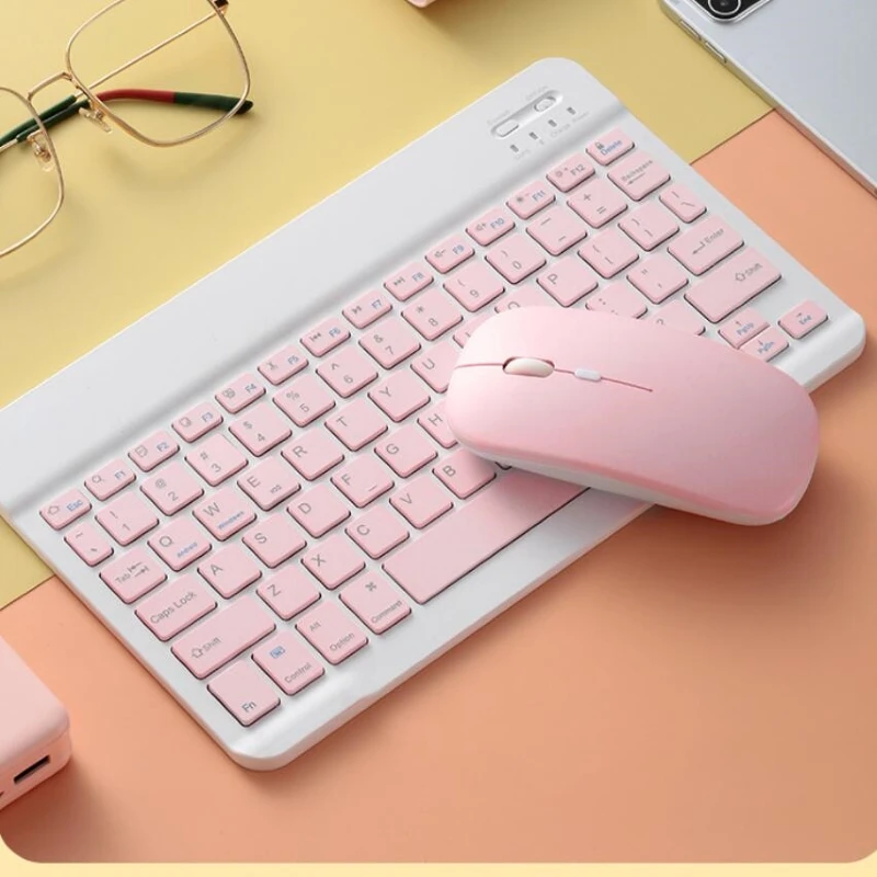 Ultraschlanke Bluetooth-Tastatur, tragbar, Mini, kabellos, wiederaufladbar, für Apple iPad, iPhone, Koreanisch, Japanisch, Englisch