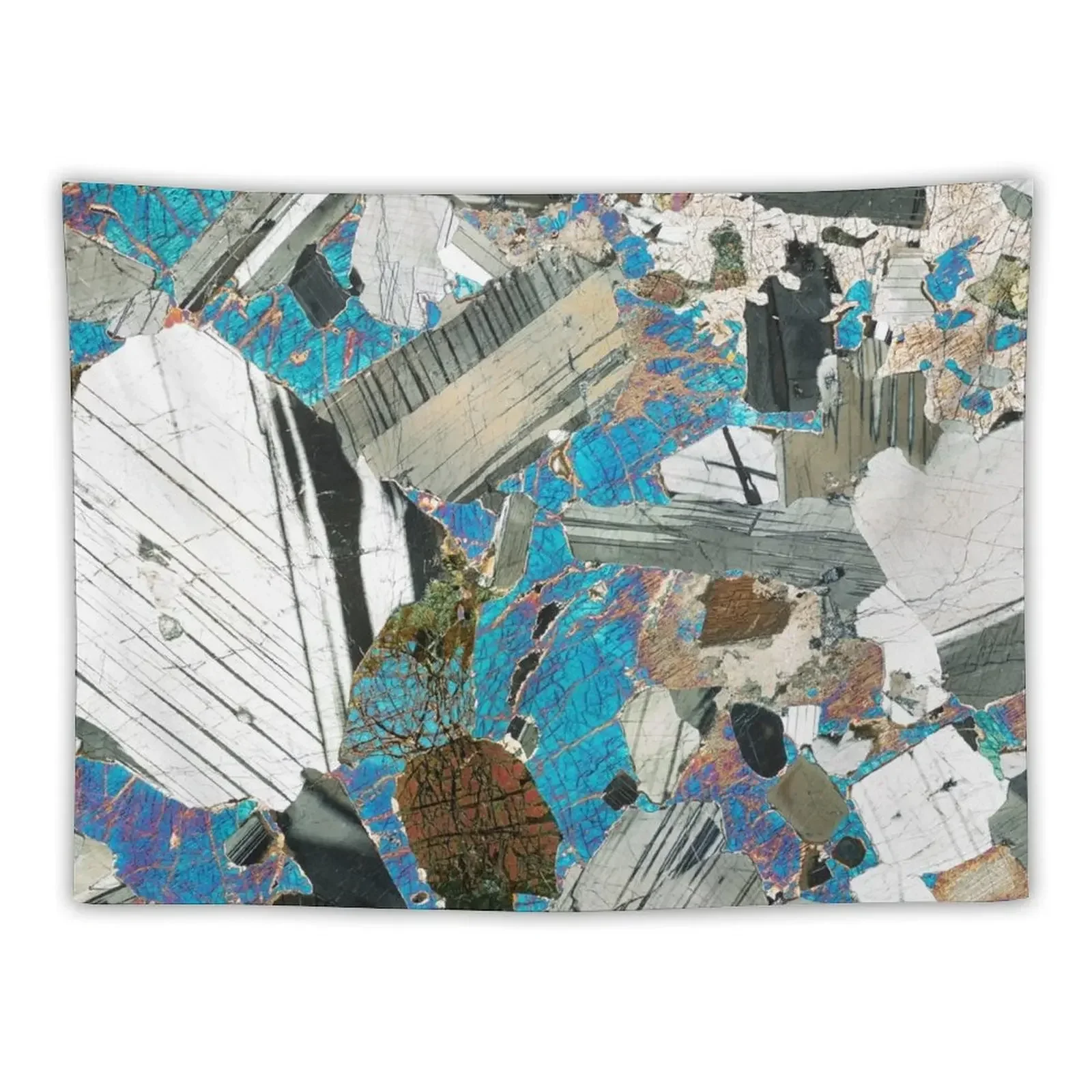 Gabbro from Huntly, Scotland rock thin section microscope photo - Scottish geology gift Tapestry Mushroom Tapestry