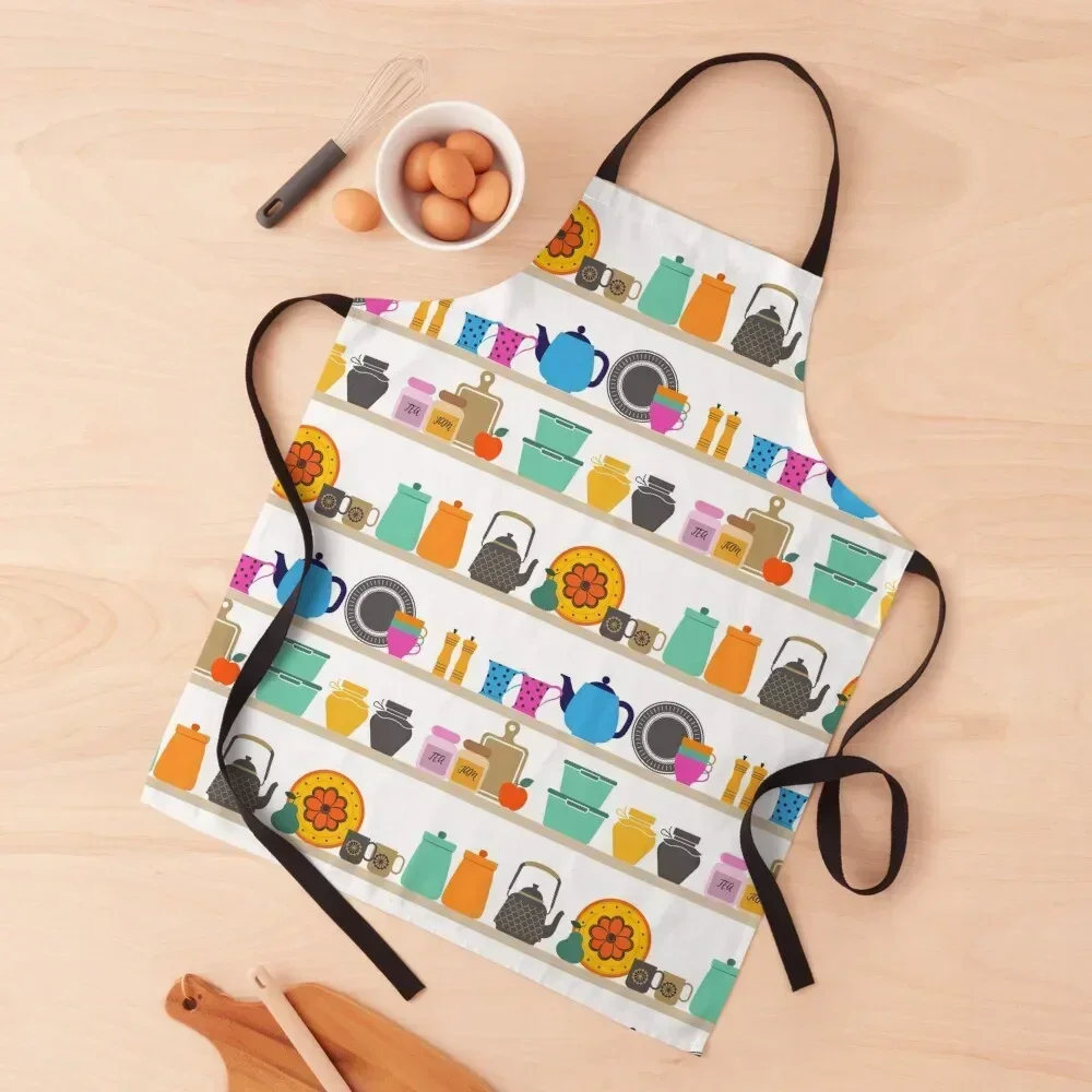 

Kitchenware on the shelf - white pattern Apron Kitchen Smock for hairdressing Things For The Kitchen for women halloween Apron