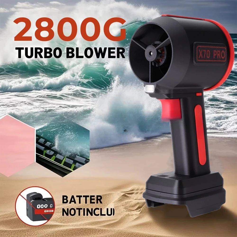 70mm Powerful Mini Turbo Jet Fan Air Blower,Max 2800g Thrust Car Washing Snow Blowing Leaf Blower for Delwat/Makita NO Battery view 5