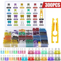 300Pcs Truck Blade Car Fuse Kit 2A/3A/5A/7.5A/10A/15A/20A/25A/30A/35A/40AMP Blade Fuses for Cars Trucks Boats Auto Accessories