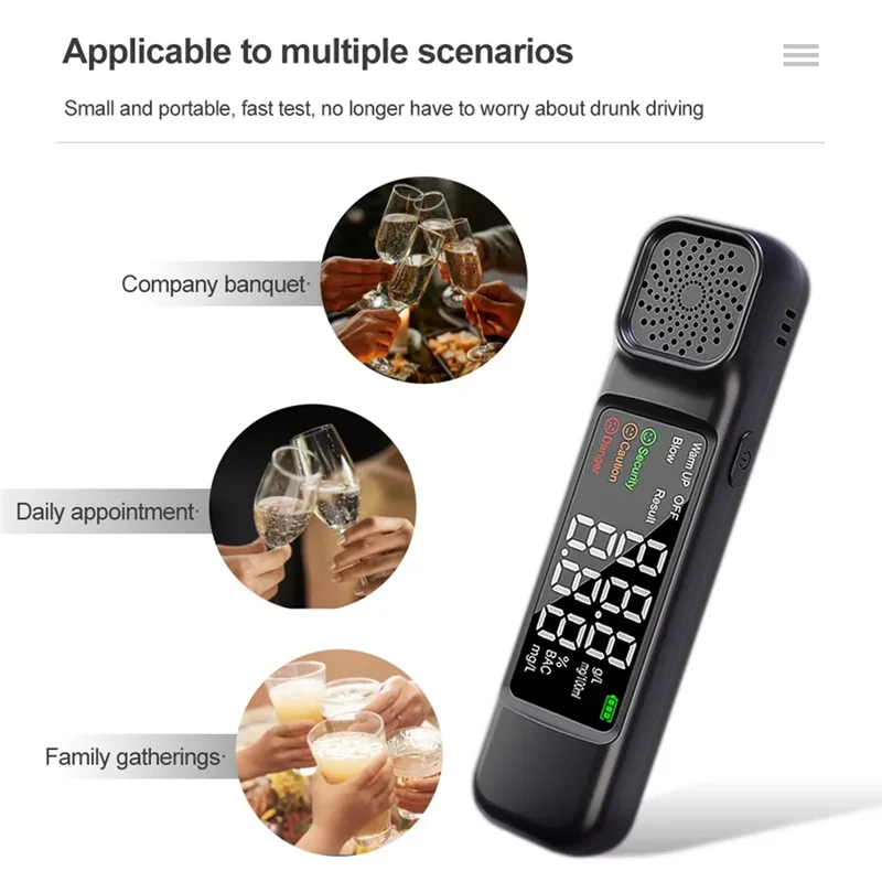 2025 Trendnew AM03 Professional Alcohol Breathalyzer Non-Contacting Breath Blow Tester 10S Quick Response Alkohol Sensor