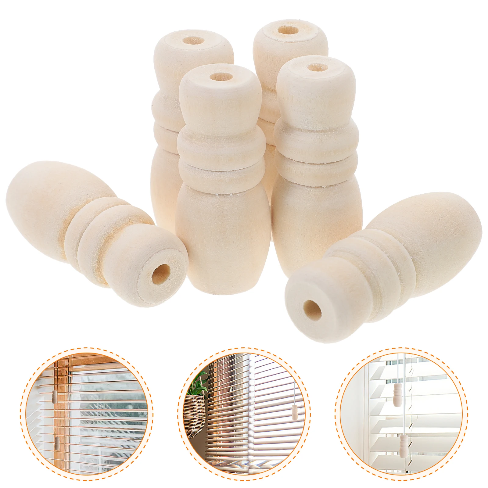 6 قطعة المقابض الخشبية أعمى سحب استبدال نهاية شرابة الستار تسحب للداخلية في الهواء الطلق الستائر الأسطوانة ظلال اكسسوارات الديكور