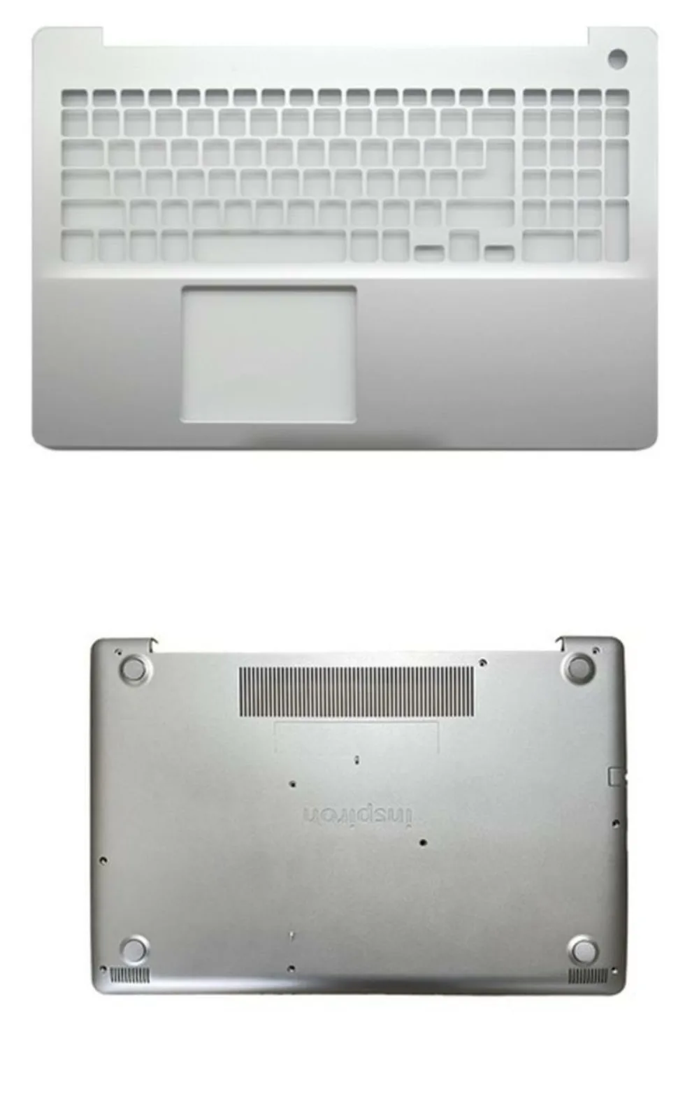

Для Dell Inspiron 15 5570 5575: верхняя крышка (пальмрест) серебристого цвета и нижняя крышка.