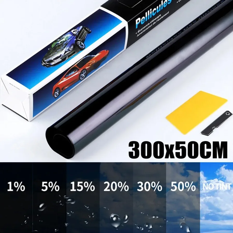 

Black Car Window Foils Tint Tinting Film Roll Car Auto Home Decorate Window Glass Film Solar UV Protector Window Sticker Films