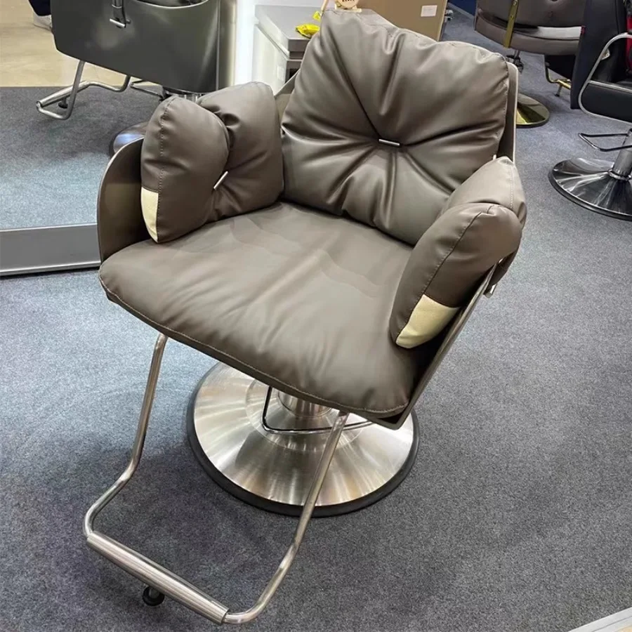 

Luxury Gray Silver Barber Chair Hydrolic Seat Multifinction Barber Chair Women Tool Portable Mobile Professional Stuhl Furniture