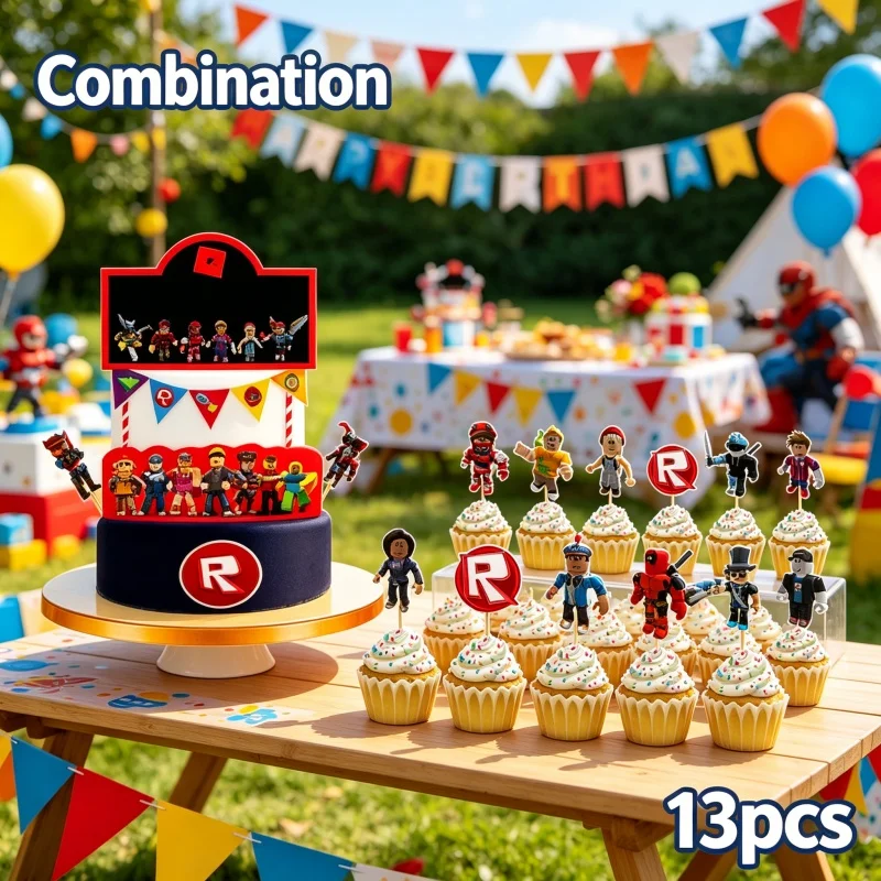 Roblox-Themen-Party-Set: Komplette Einweg-Tischdekoration für Geburtstage, Feiertage und Familientreffen
