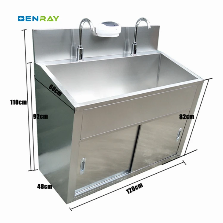 

Индукционная мойка Guangzhou Benray, скраб, медицинская больничная раковина, серебристая металлическая стальная раковина из нержавеющей стали