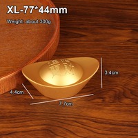 1Pcs New Chinese Style Brass Ingot Solid Retro Feng Shui Ornament Gold Yuanbao Desktop Decoration Craft Prop