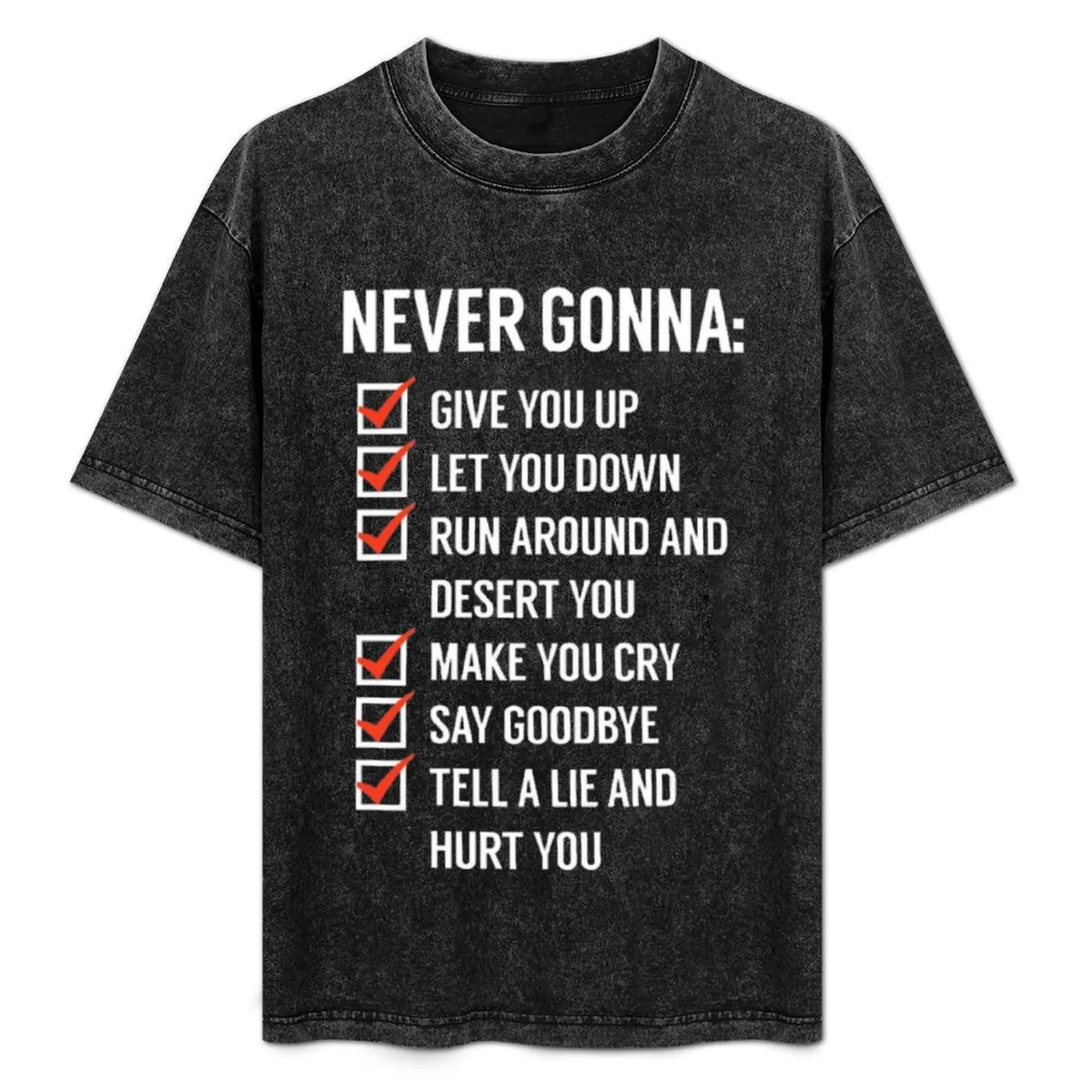 

NEVER GONNA GIVE YOU UP T-Shirt Abstract Pattern Print Top