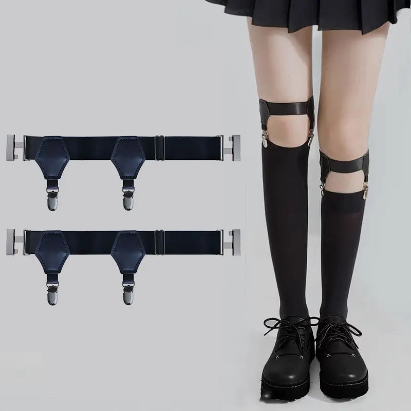 أحزمة أربطة جورب عصرية قابلة للتعديل، حمالات بإبزيم مزدوج مع مشبكين غير قابلين للانزلاق #1