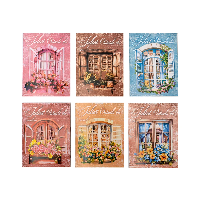 6packs/LOT Juliet outside the window series cute lovely retro decorative paper memo pad