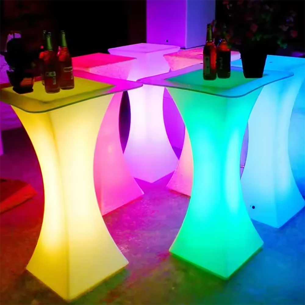 

unique bar table furniture /Modern hookah lounge furniture table ,Led Restaurant Salad Wine Bar Counter led coffee table