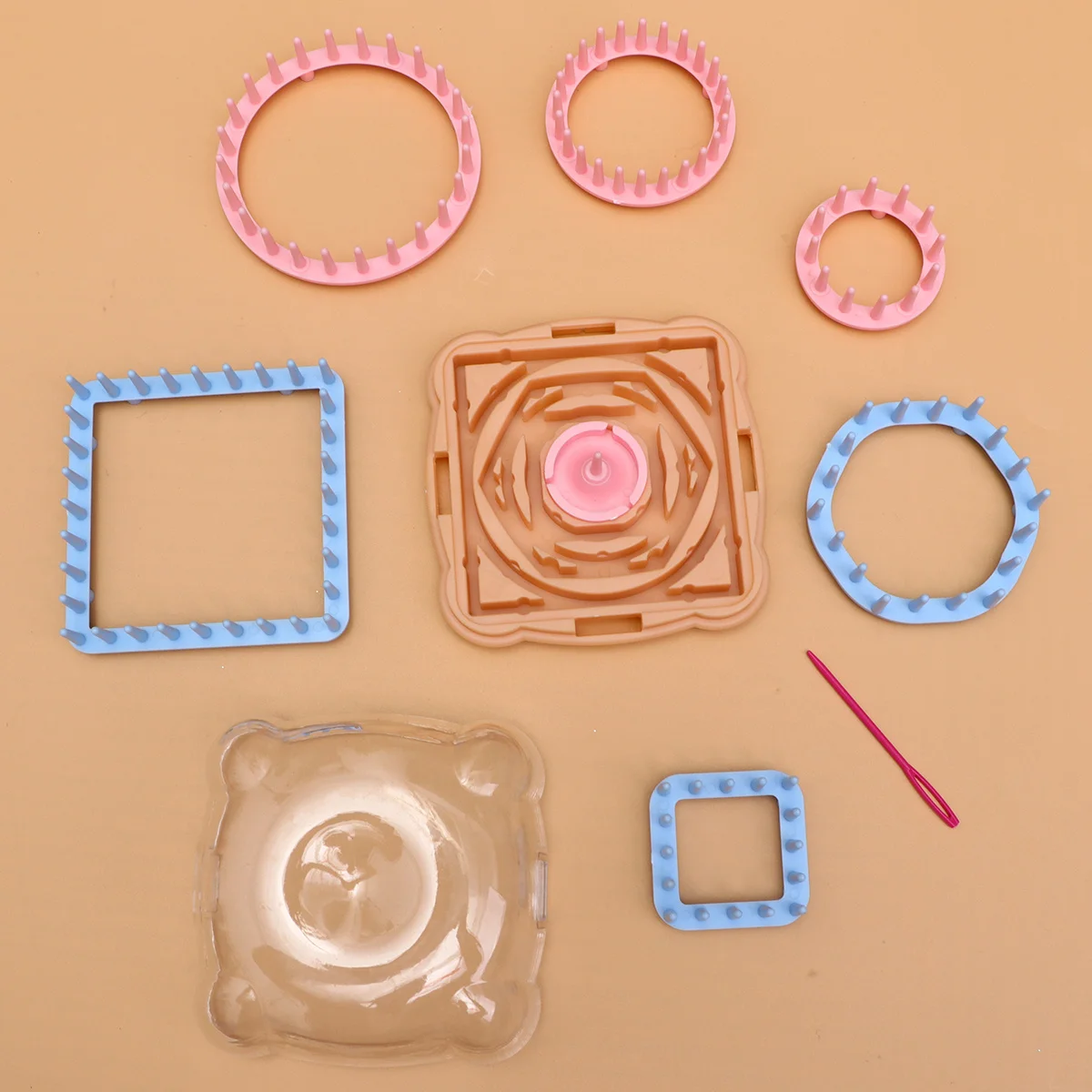 1 Juego de 1 Juego de pompones 4 en 1, bola de pelusa, Kit de herramientas artesanales de hilo Diy para niños y adultos, máquina para hacer pompones, tejer