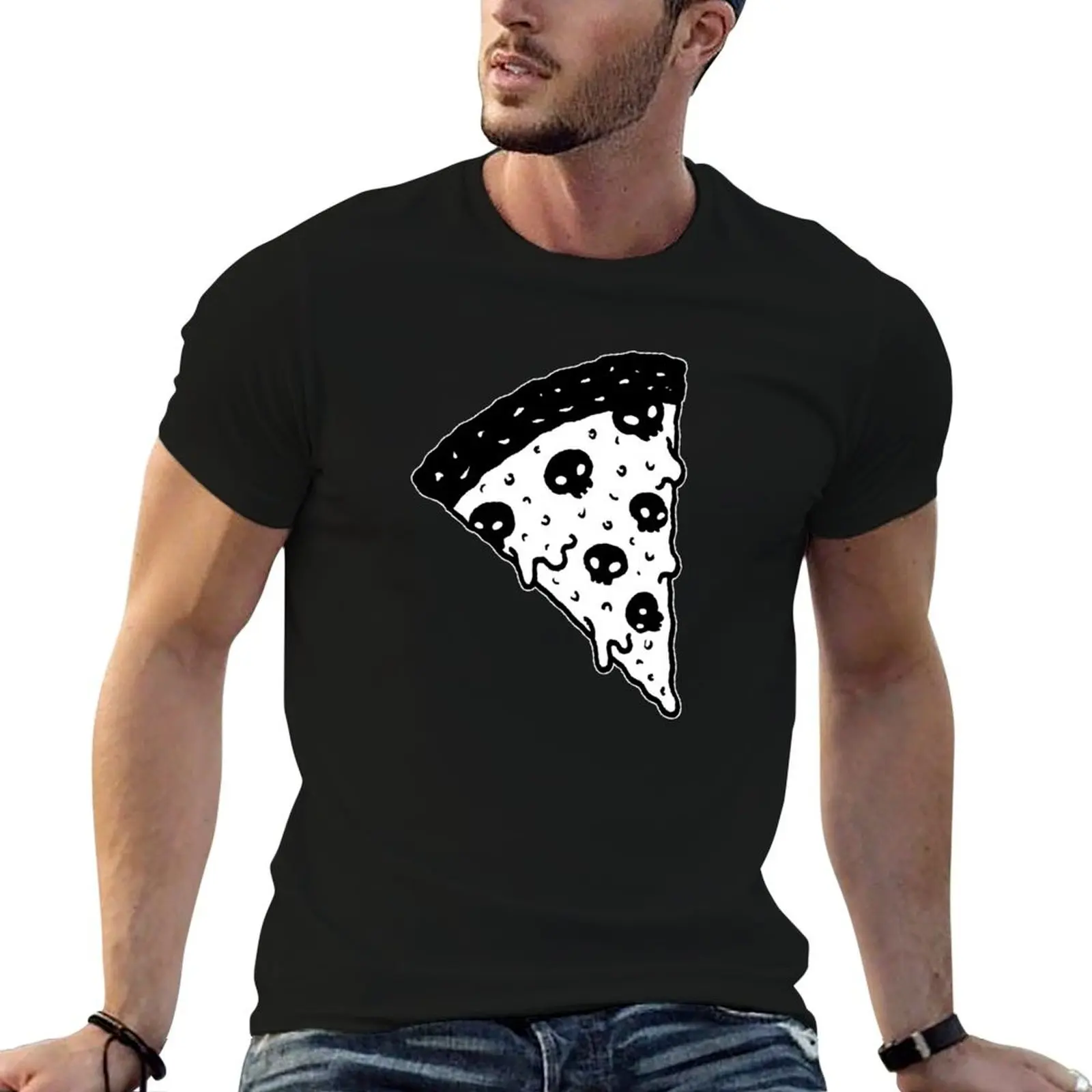 

cotton by shirt Death man Pizza T-Shirt t cotton for shirts t man funny