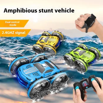 2in1 Rc Car Toy Water Tank 2.4g Remote Control Waterproof Stunt Car 4wd Vehicle Amphibious Auto Toys Forkids Boy High Tech Gifts