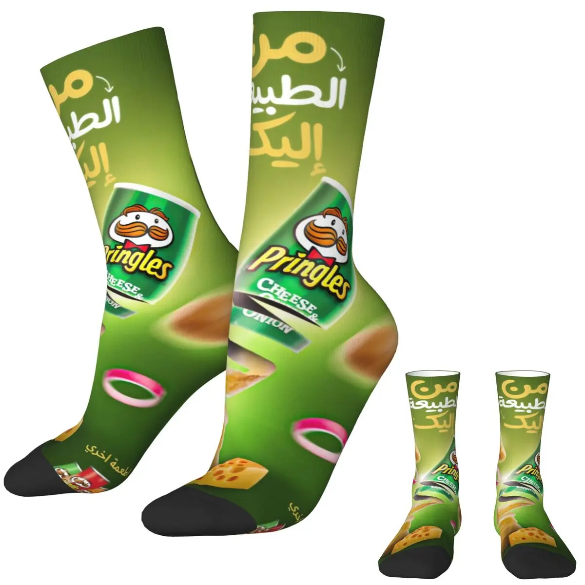 P-Pringles Potato Chips Stockings Graphic Casual Socks Winter Non Slip Socks Couple Climbing Soft Breathable Socks