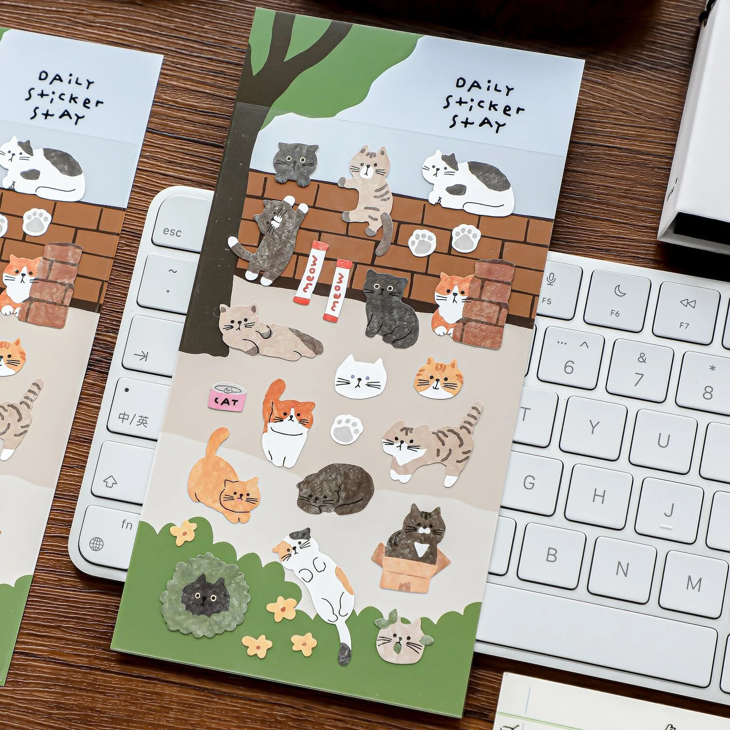 Koreanischer Import BONITO Streunende Katze Papieraufkleber Scrapbook Dekoration Schreibwaren DIY Aufkleber Schul- und Bürobedarf B6147