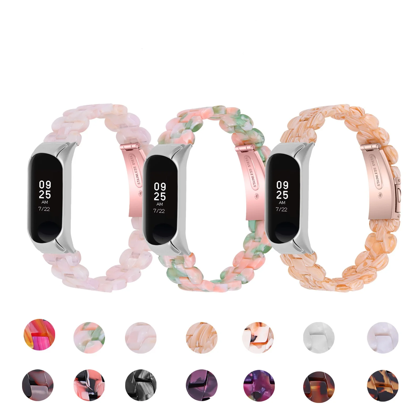 เรซิ่นสำหรับ Xiaomi Mi 6 5 4 3 Smartband ข้อมือสมาร์ท Correa นาฬิกาเข็มขัด