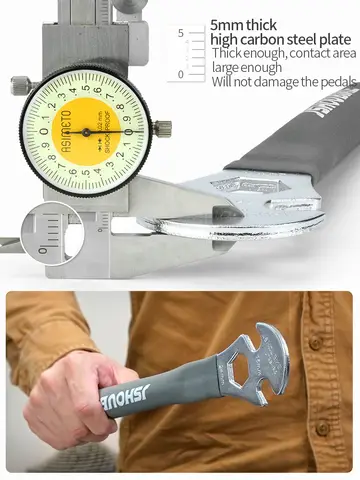 JSHOU BIKE Cykelpedalnyckel Översyn Monteringsnyckel Cykelreparationsverktyg Långt Handtag Extra Tjocklek 15mm Cykling 6 best sales pedalverktyg - №6