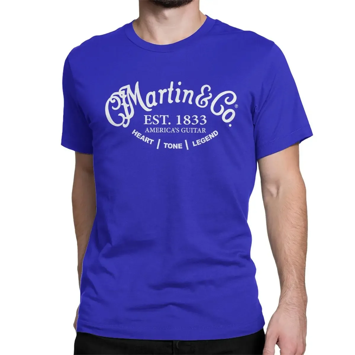 2024 Hot Sale Summer 100% Cotton New Martin&Co Guitar Logo Black T Shirt Men Short Sleeves Cool Tee Hip Hop Streetwear T-shirt