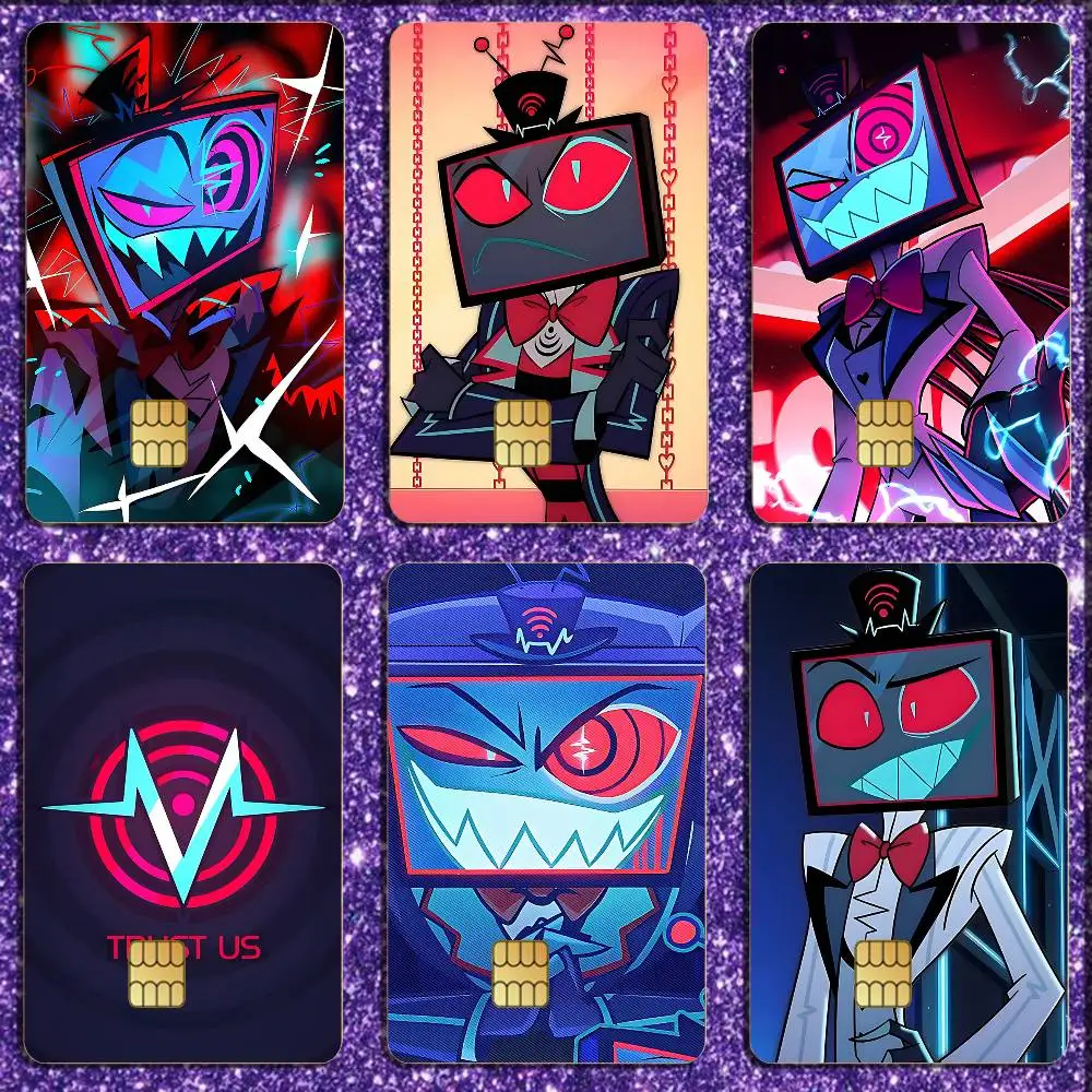 VOX Trust Us H-Hazbin Sticker Film Tape Skin for Credit Card Debit Card Cartoon Waterproof Stickers Small Chip