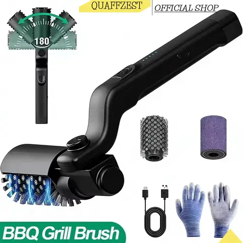 Electric BBQ Cleaner Brush Wireless Stainless Steel Rotary Grill Brush for Outdoor Grill Steam BBQ Cleaning Brush Accessoires