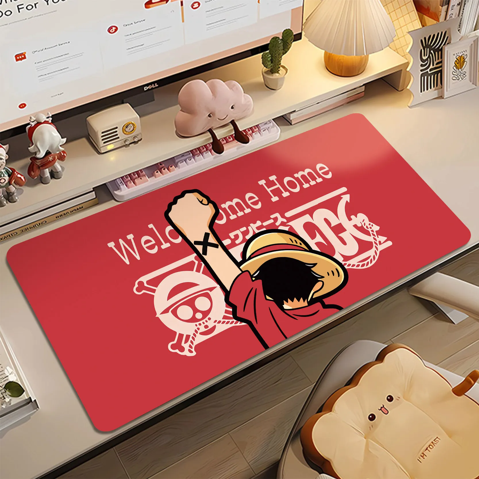 Japanese Anime ONE PIECE Luffy Leather Mouse Pad Oversized Boys Gaming Keyboard Pad Locked Edge Large Gaming Computer Table Mat
