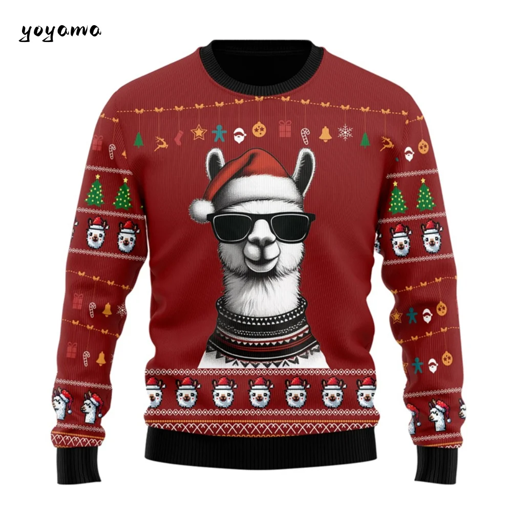 2026 عيد الميلاد لطيف الألبكة الفتيات بلوزات ثلاثية الأبعاد عادية للجنسين Harajuku البلوز البلوفرات القبيح عيد الميلاد موضة الرجال بلوزات