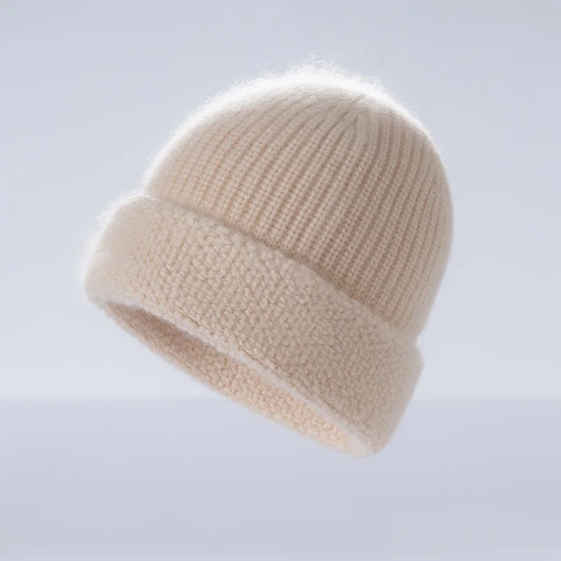 Women'S 100% Cashmere Knitted Hat A Warm And Stylish Accessory For Autumn And Winter Featuring A Towel-Like Embroidered Trim, image 2