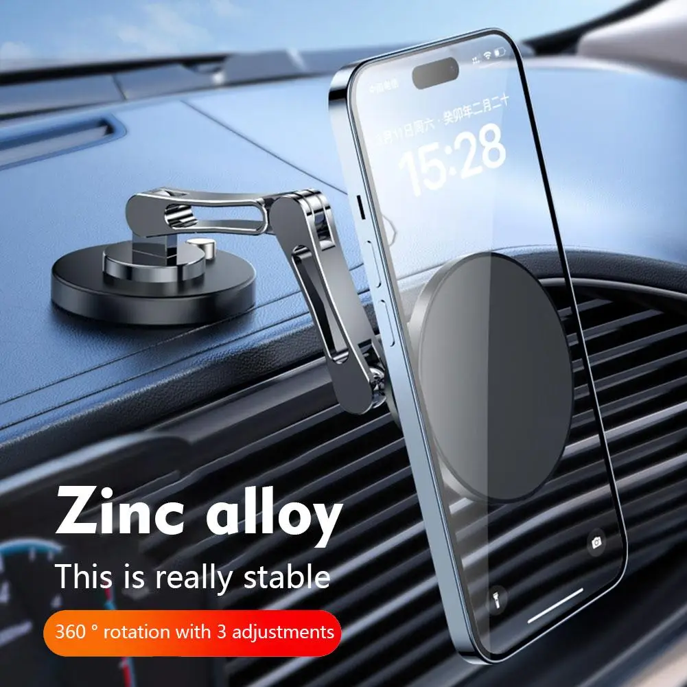 

Aluminum Magnetic Car Phone Holder 360 Rotatable Desk Phone Bracket for Iphone 14 13 12 Pro Max Suporte Celular T4T9