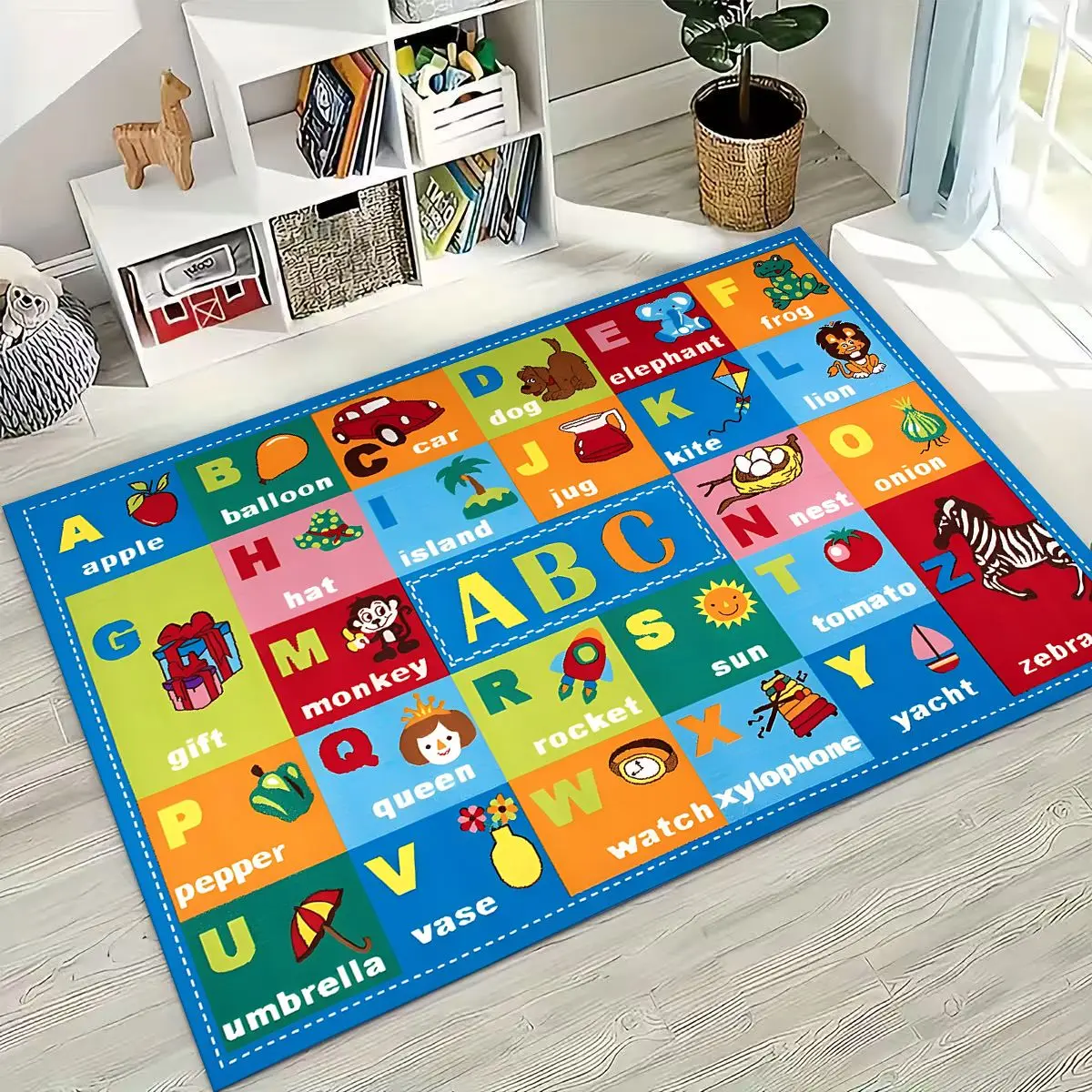 ABC الحيوان الأبجدية الكرتون التعليم المبكر طفل الزحف غرفة اللعب البساط السجاد لغرفة النوم غرفة المعيشة أريكة ممسحة ديكور ، عدم الانزلاق