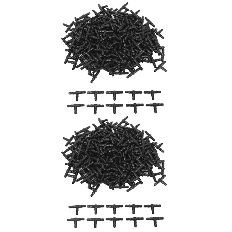 

400Pcs 1/4 Inch Universal Barbed Tee Fittings, Drip Irrigation Barbed Connectors For 1/4 Inch Water Hose Connectors