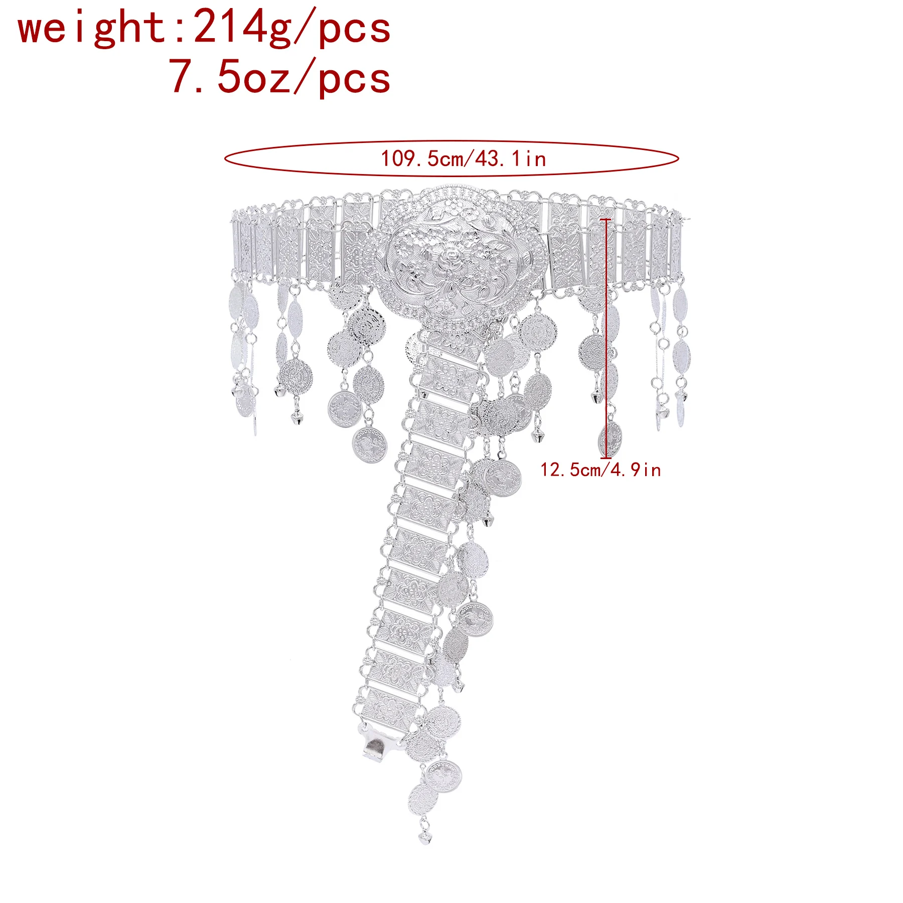 Indian Ethnic Silver Golden Tassel Pendant Waist Chain Women's Belly Dance Jewelry For Festivals And Vacations