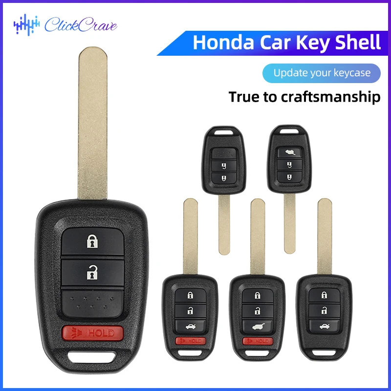 Car Key Shell Case Keyless Replace Cover For Honda Civic Fit Accord ZRV Odyssey Pilot CRV HRV Elevate Vezel BRV Insight CITY