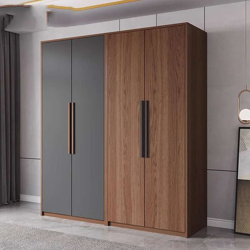 dn- In Wooden Wardrobe Cabinet Makeup Minimalist Nordic Partitions Storage Wardrobe Space Saving Clothes Muebles Home Furniture