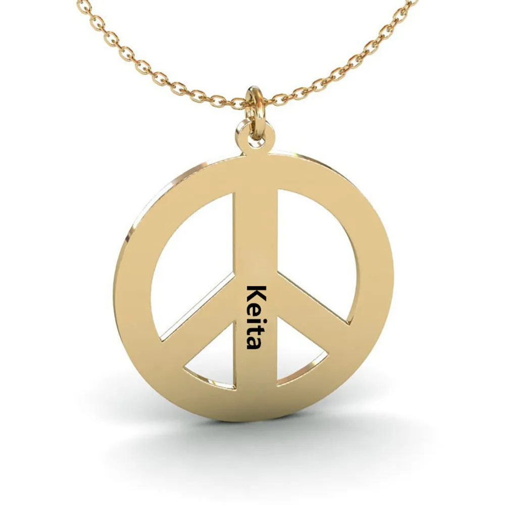 

Custom Name Necklace Jewelry for Women Stainless Steel Customized Peace Sign Symbol Pendent Necklaces Chain Choker Fashion Gift