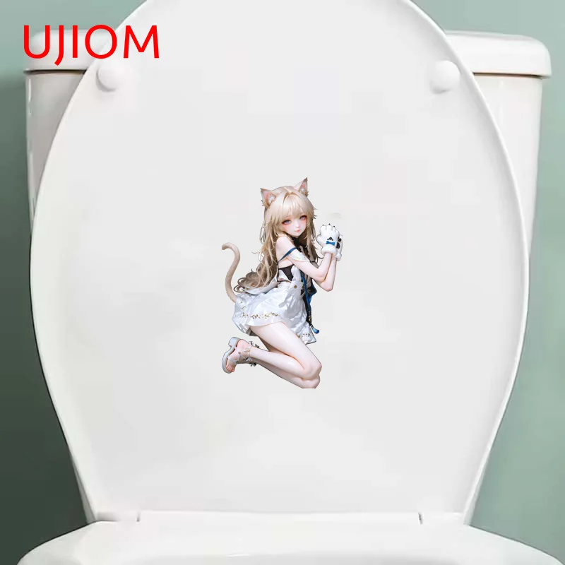 UJIOM NSFW Seductive Cat Girl Anime Wall Stickers Popular Item Kitchen Occlusion Scratch Decals Suitable For Windows Decor