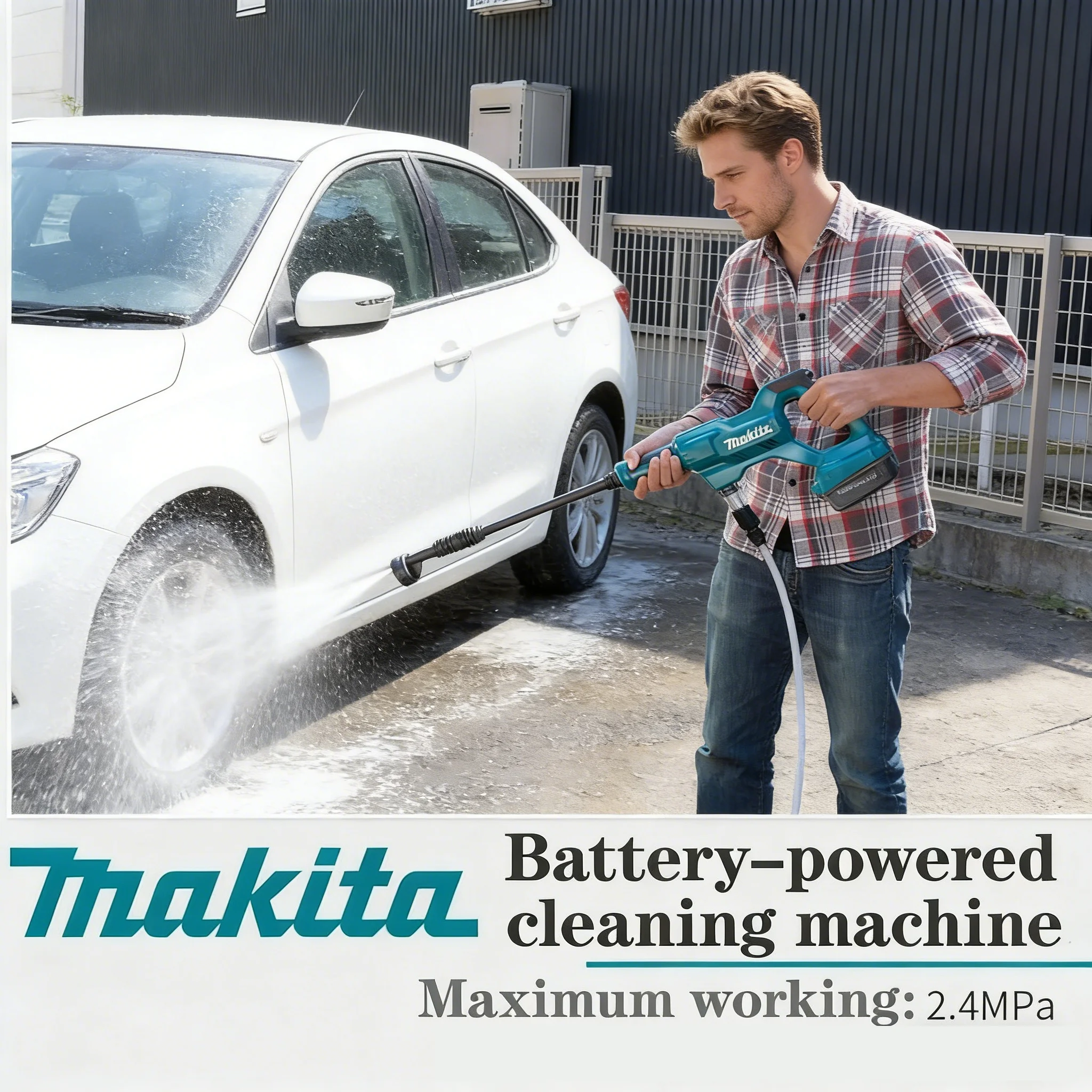 

18V Makita DHW180 high-pressure water gun, suitable for washing cars, watering flowers, comes with accessories as a gift