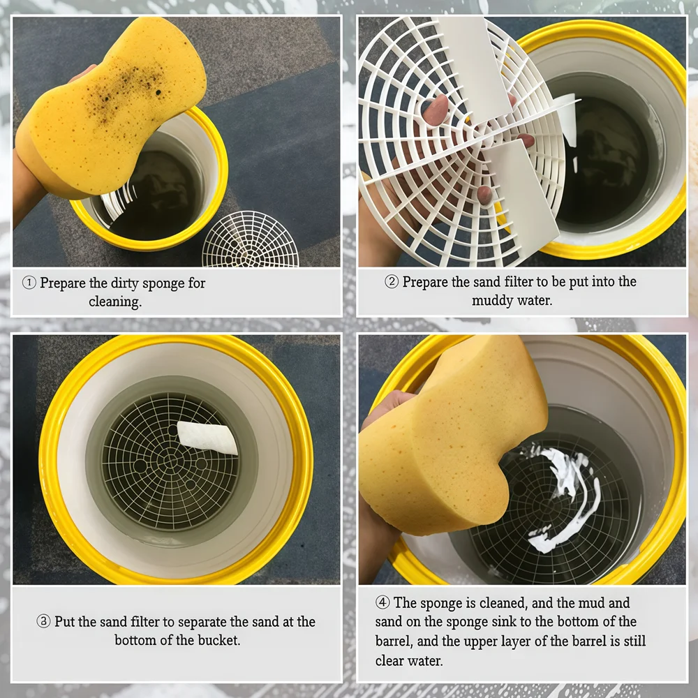 23,5/26cm Auto-Waschschutznetz Reinigungswerkzeug Kratzfester Kunststoffeinsatz Waschbehälter Automobil-Sandisolierung Schmutzfilter – Detail 4