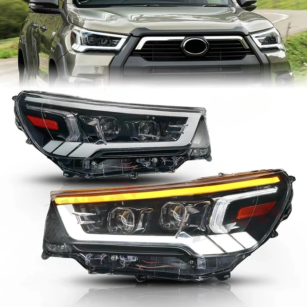2023 New ZWNAV for Hilux 2021 2022 Headlight LED Double Light Len Assembly Original Headlight Multi-function Beam Quality