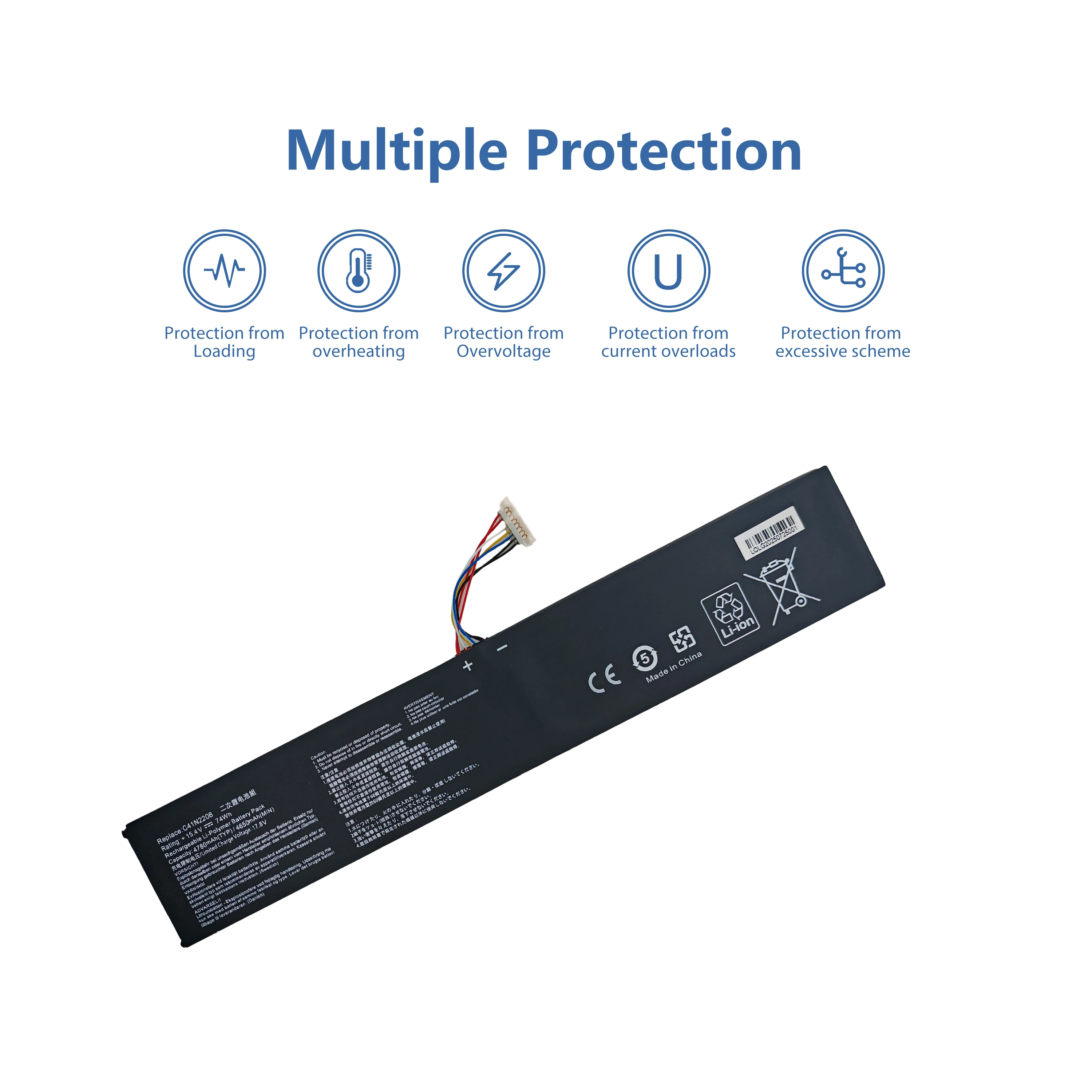 

74Wh High-Capacity Battery for ASUS ROG Ally RC71L/PC71L - C41N2208 15.48V baterias Mainland China