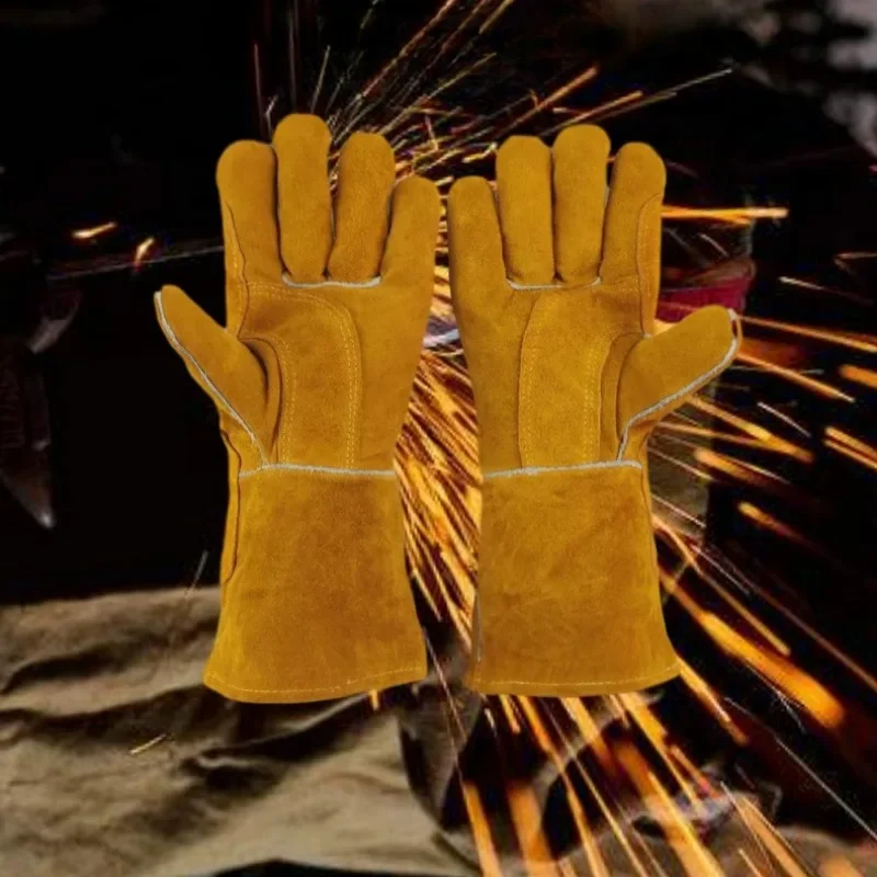 Extreme fire and heat resistant gloves, leather with kevlar stitching, perfect for fireplace, stove, oven, grill, welding