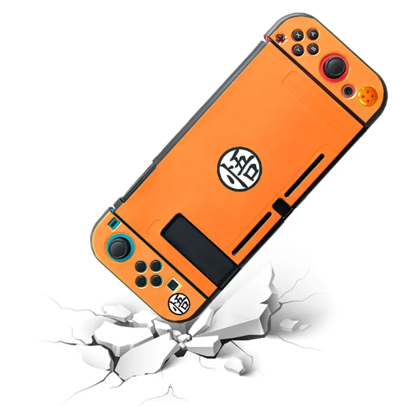 Capa de silicone macio para nintendo switch oled ns joy con controlador casca de pele laranja bola goku doca capa protetora acessórios